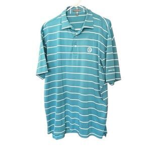 Peter Miller Striped Golf Polo BMW Championship Conway Farms